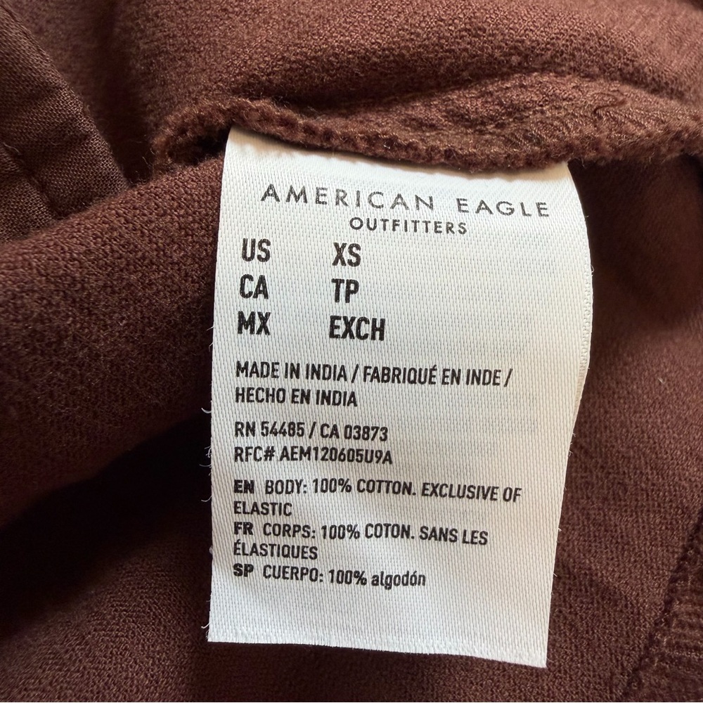 NWT American Eagle Brown Corduroy V-Neck Basque Waist Mini Dress *flaw - Picture 10 of 12